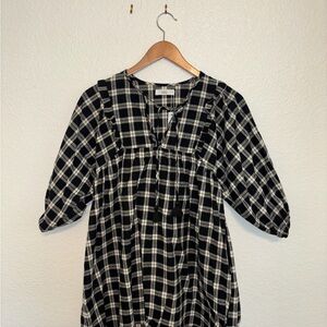 Black and White Plaid Blouse